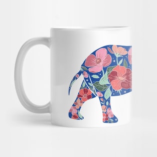 Floral Elephant Silhouette - Pastel Pinks Mug